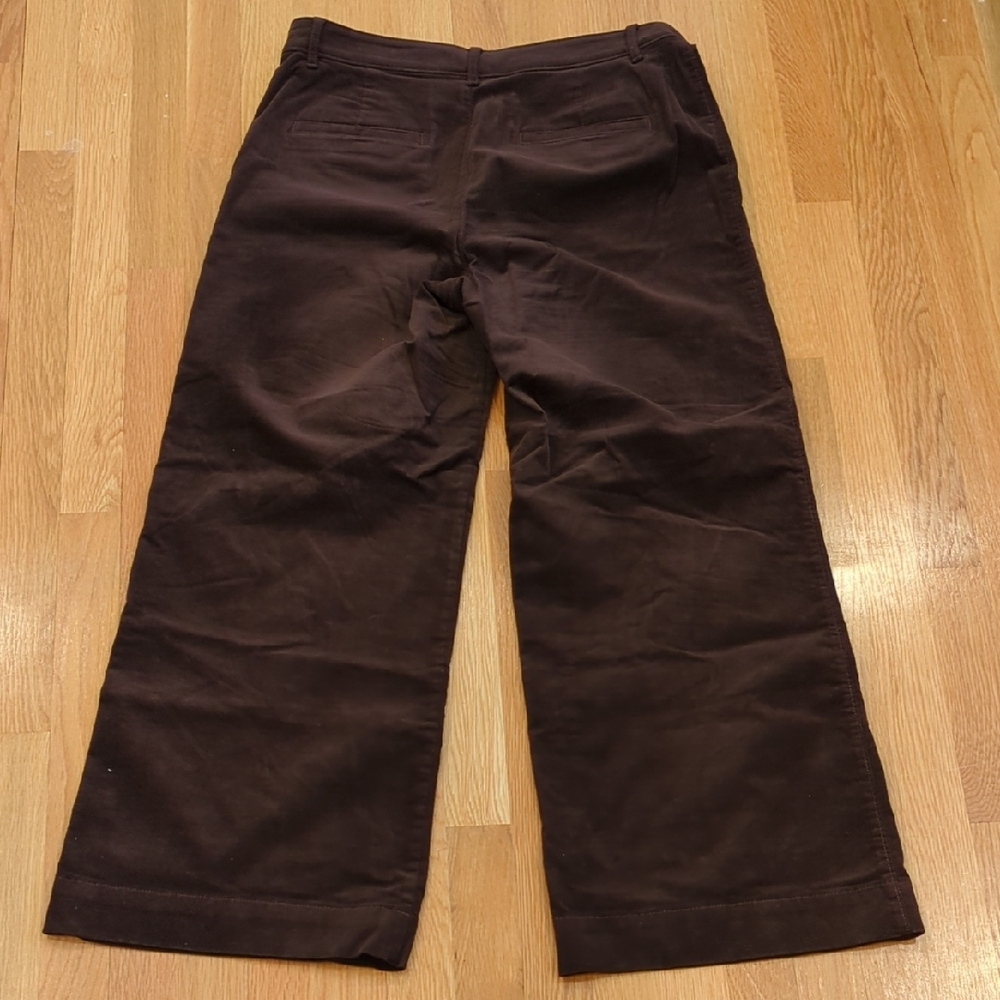 Ann Taylor LOFT Brown Corduroy Palmer Pant Wide Leg Patch Pocket Sz 10 - Picture 8 of 9